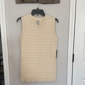 Worthington Sweater Size XS NWT Cream Sleeveless Knit Top
